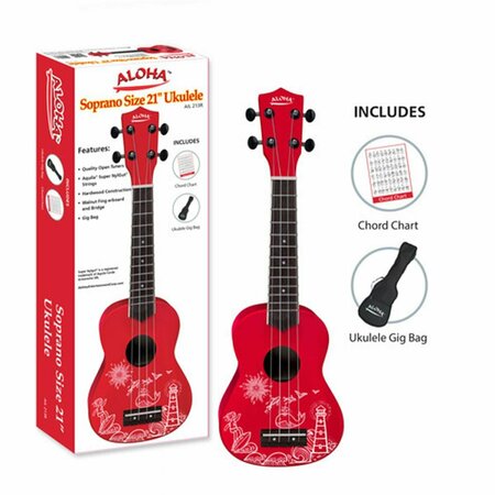 VOLTAGEVOLTAJE Soprano Ukulele with Gig Bag, Red VO3658301